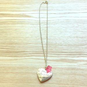 Heart and Flower Charm Necklace